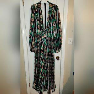 Priss Milan Green Print Jumpsuit